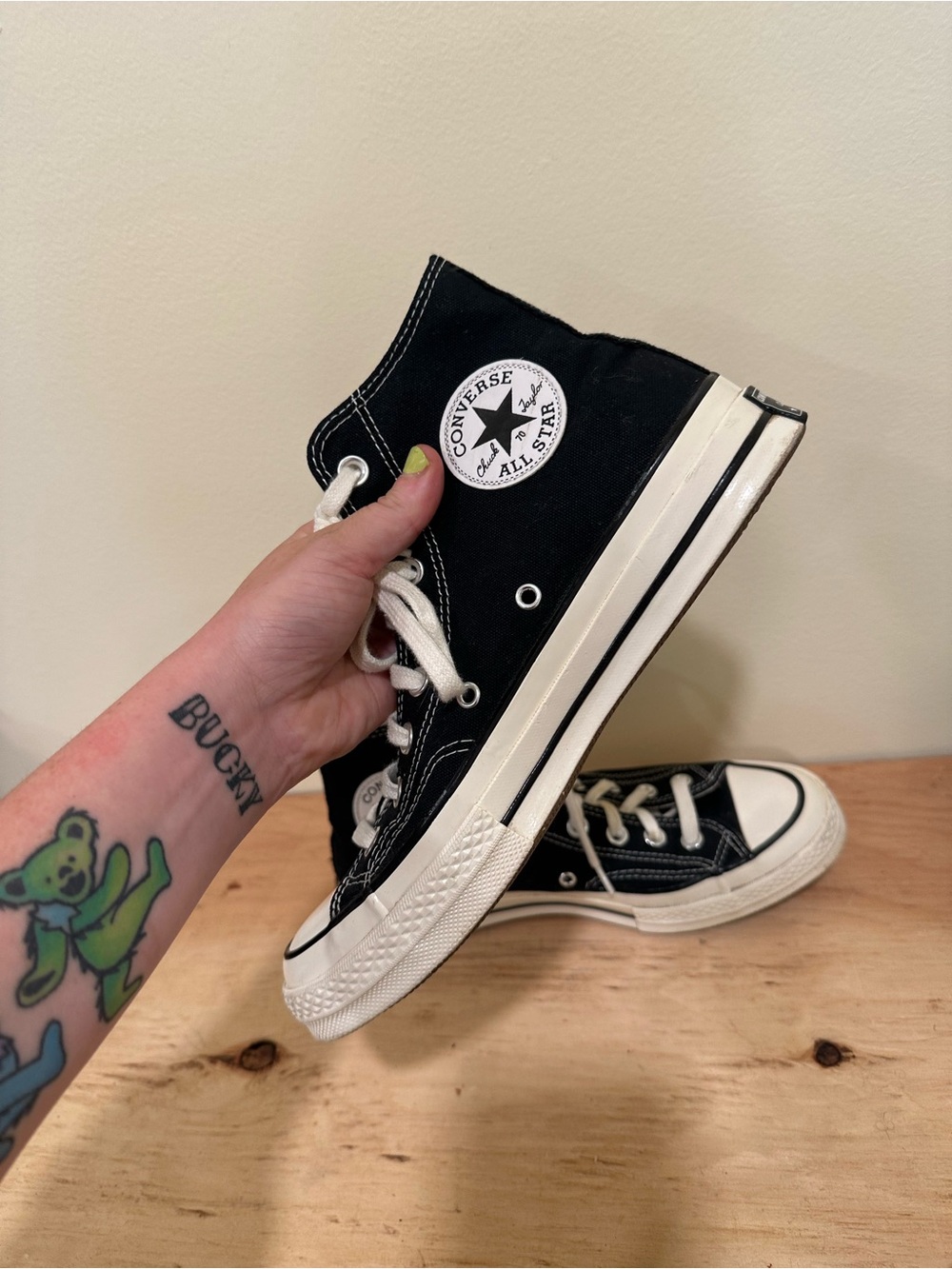 Converse Chuck 70 Black Lace Up Unisex Hightop Sneakers Mens 7 Ladies 9 - Picture 7 of 11